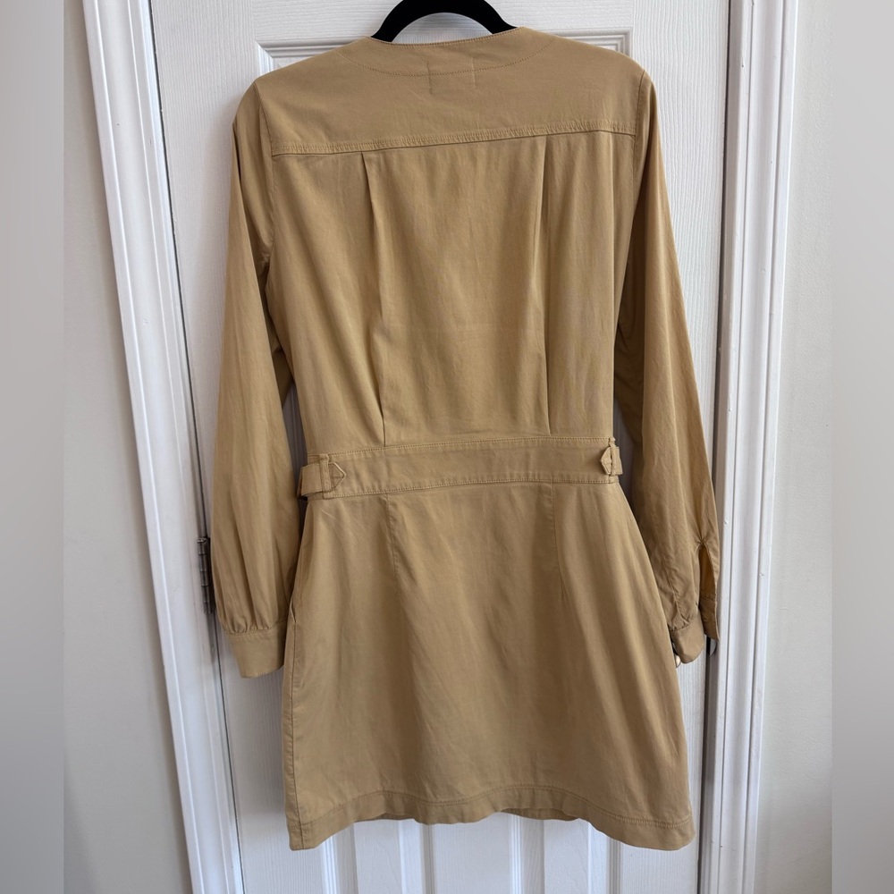 SEZANE Robe Elivira Button Front Wrap Dress Tan Size 38/US6 - Picture 4 of 7